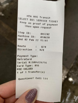 Wydruk potwierdzający wymianę karty na darmowy przejazd